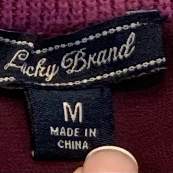 LUCKY BRAND Twofer Purple Lined Sweater Size M - Picture 3 of 9